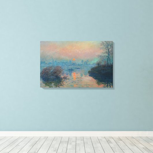 Claude Monet - Sunset on the Seine at Lavacourt Canvas Afdruk (Insitu (Houten vloer))
