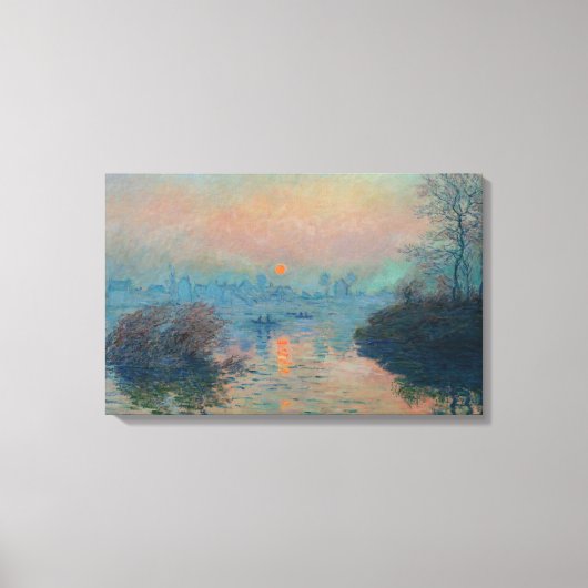 Claude Monet - Sunset on the Seine at Lavacourt Canvas Afdruk (Voorkant)
