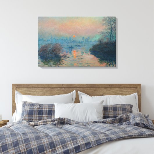 Claude Monet - Sunset on the Seine at Lavacourt Canvas Afdruk (Insitu (Slaapkamer))