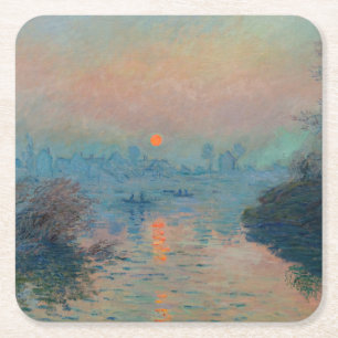 Claude Monet - Sunset on the Seine at Lavacourt Kartonnen Onderzetters