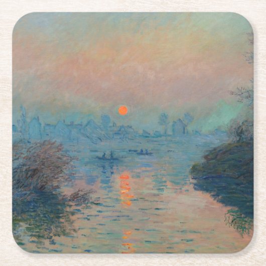 Claude Monet - Sunset on the Seine at Lavacourt Kartonnen Onderzetters (Voorkant)