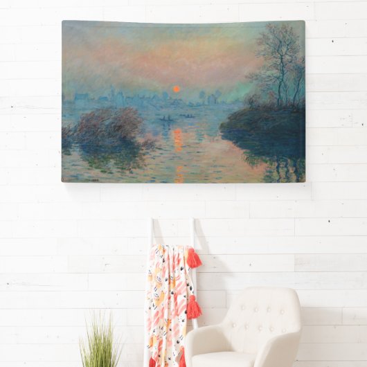 Claude Monet - Sunset on the Seine at Lavacourt Spandoek (Insitu)