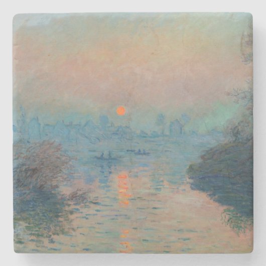 Claude Monet - Sunset on the Seine at Lavacourt Stenen Onderzetter (Voorkant)