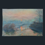 Claude Monet - Sunset on the Seine at Lavacourt Theedoek<br><div class="desc">Sunset on the Seine at Lavacourt,  Winter Effect / Soleil couchant sur la Seine a Lavacourt,  effet d'hiver - Claude Monet,  Oil on Canvas, 1880</div>