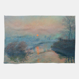 Claude Monet - Sunset on the Seine at Lavacourt Theedoek