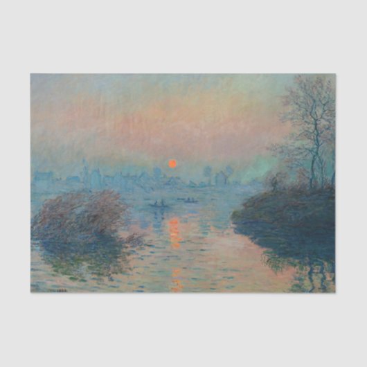 Claude Monet - Sunset on the Seine at Lavacourt Tissuepapier (Voorkant)