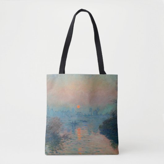 Claude Monet - Sunset on the Seine at Lavacourt Tote Bag (Voorkant)