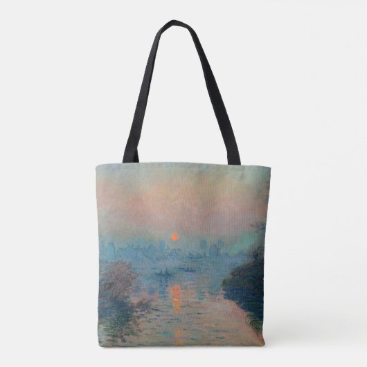 Claude Monet - Sunset on the Seine at Lavacourt Tote Bag (Achterkant)