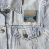 Claude Monet - Sunset on the Seine at Lavacourt Vierkante Button 5,1 Cm (In situ)