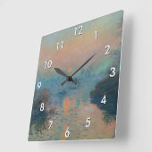 Claude Monet - Sunset on the Seine at Lavacourt Vierkante Klok (Hoek)