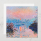 Claude Monet - Sunset on the Seine Feestdagenkaart (Voorkant / Achterkant)