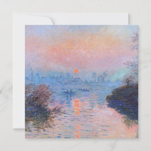 Claude Monet - Sunset on the Seine Feestdagenkaart (Voorkant)