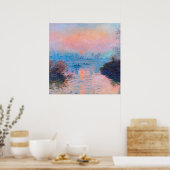 Claude Monet - Sunset on the Seine Poster (Keuken)