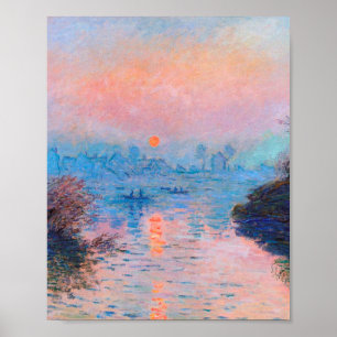 Claude Monet - Sunset on the Seine Poster