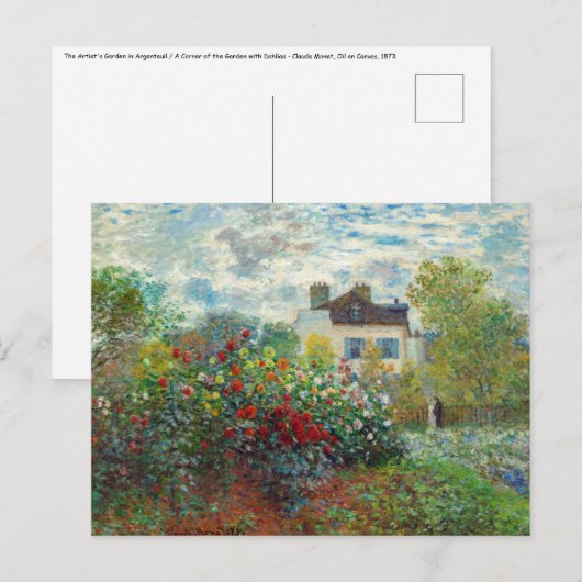 Claude Monet - The Artiest's Garden in Argenteuil Briefkaart (Voorkant / Achterkant)