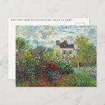 Claude Monet - The Artiest's Garden in Argenteuil Briefkaart<br><div class="desc">The Artists Garden in Argenteuil / A Corner of the Garden with Dahlias - Claude Monet,  Oil on Canvas,  1873</div>