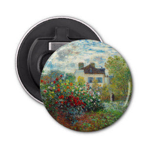 Claude Monet - The Artiest's Garden in Argenteuil Button Flesopener