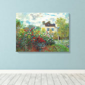 Claude Monet - The Artiest's Garden in Argenteuil Canvas Afdruk (Insitu (Houten vloer))