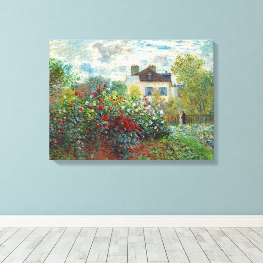 Claude Monet - The Artiest's Garden in Argenteuil Canvas Afdruk (Insitu (Houten vloer))