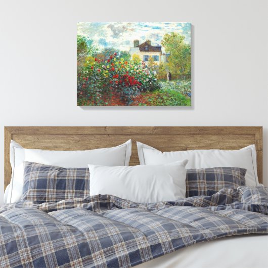 Claude Monet - The Artiest's Garden in Argenteuil Canvas Afdruk (Insitu (Slaapkamer))