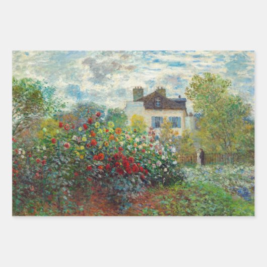 Claude Monet - The Artiest's Garden in Argenteuil Inpakpapier Vel (Voorkant)
