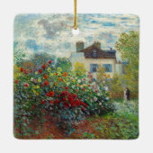 Claude Monet - The Artiest's Garden in Argenteuil Keramisch Ornament (Achterkant)