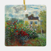 Claude Monet - The Artiest's Garden in Argenteuil Keramisch Ornament (Voorkant)