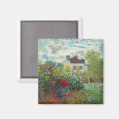 Claude Monet - The Artiest's Garden in Argenteuil Magneet (Voorkant / Achterkant)