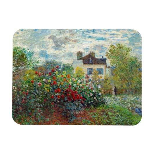 Claude Monet - The Artiest's Garden in Argenteuil Magneet (Horizontaal)