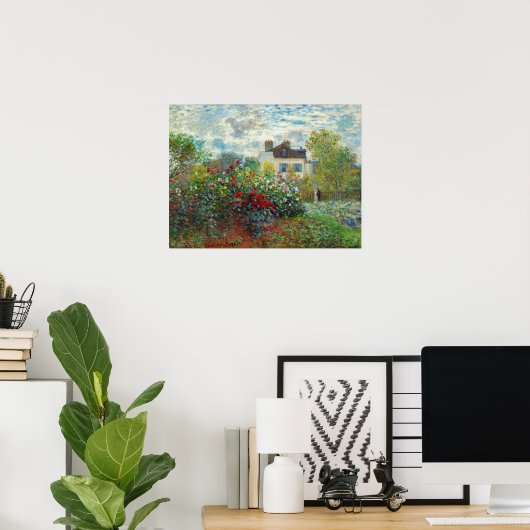 Claude Monet - The Artiest's Garden in Argenteuil Poster (Thuiskantoor)