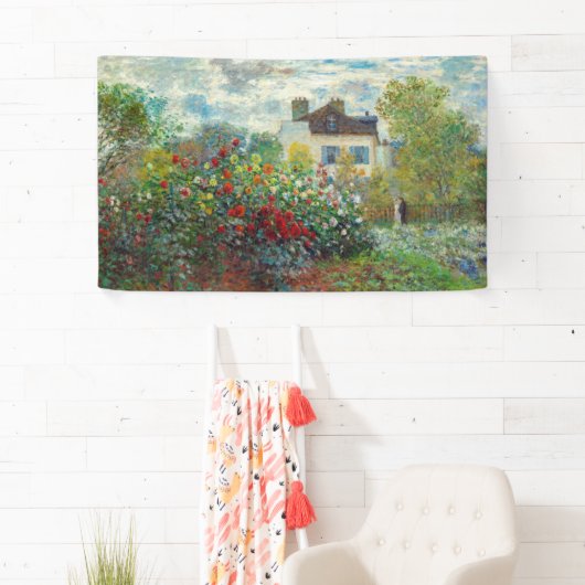 Claude Monet - The Artiest's Garden in Argenteuil Spandoek (Insitu)