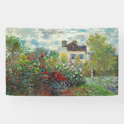 Claude Monet - The Artiest's Garden in Argenteuil Spandoek (Horizontaal)