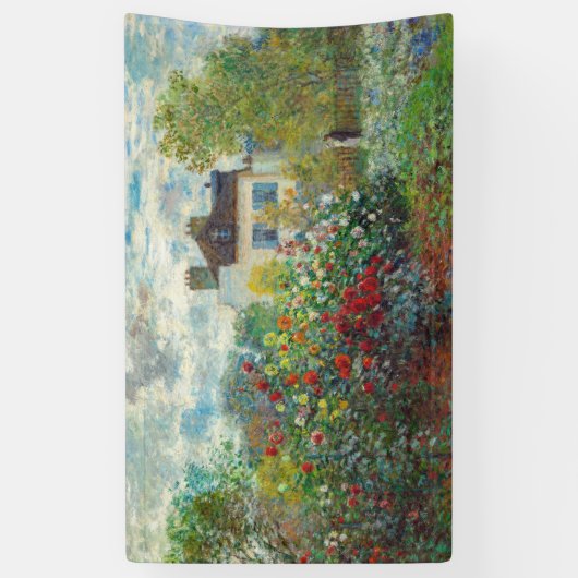 Claude Monet - The Artiest's Garden in Argenteuil Spandoek (Verticaal)