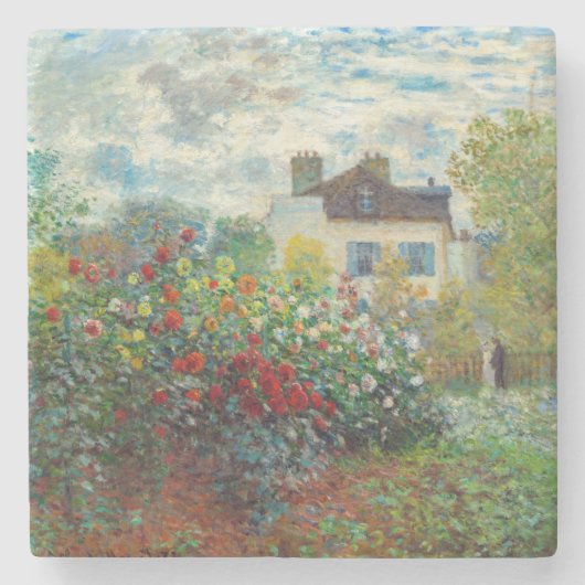 Claude Monet - The Artiest's Garden in Argenteuil Stenen Onderzetter (Voorkant)
