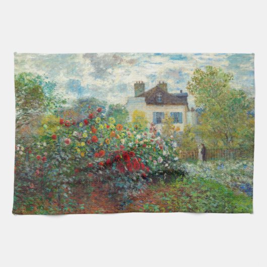 Claude Monet - The Artiest's Garden in Argenteuil Theedoek (Horizontaal)