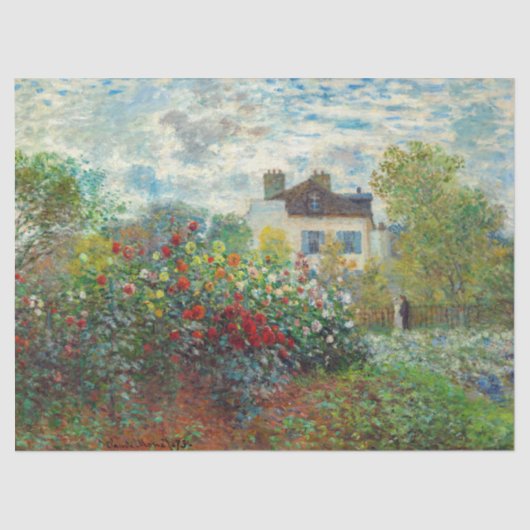 Claude Monet - The Artiest's Garden in Argenteuil Tissuepapier (Voorkant)