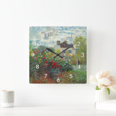 Claude Monet - The Artiest's Garden in Argenteuil Vierkante Klok (Huis)