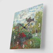 Claude Monet - The Artiest's Garden in Argenteuil Vierkante Klok (Hoek)