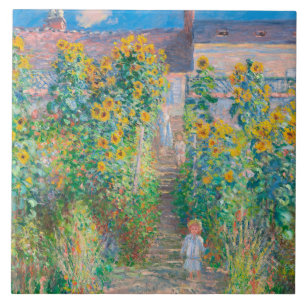 Claude Monet, The Artiest's Garden in Vétheui 1881 Tegeltje