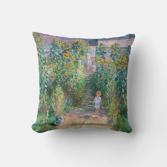 Claude Monet The Artiest's Garden Painting Pillow Kussen (Voorkant)