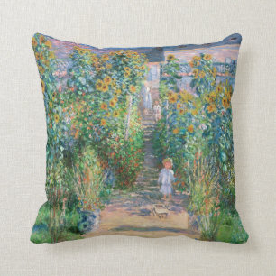 Claude Monet The Artiest's Garden Painting Pillow Kussen