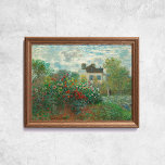 Claude Monet The Artist Garden French Old Art Poster<br><div class="desc">Poster van Claude Monet,  The Artists Garden in Argenteuil,  1873. Oude beroemde franse schilderij met een huis en bloemen in een impressionistische stijl. CCO-licentie,  public domain art. Lijst niet inbegrepen.</div>