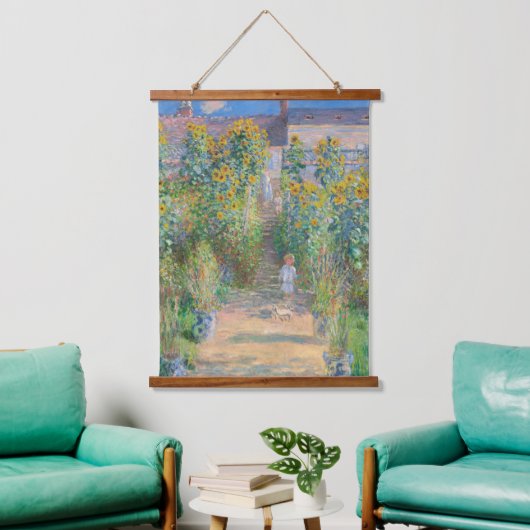 Claude Monet The Artist Garden Sunflower Old Art Hangend Wandkleed (Woonkamer)