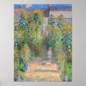 Claude Monet The Artists Garden Sunflower Old Art Poster (Voorkant)
