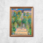 Claude Monet The Artists Garden Sunflower Old Art Poster