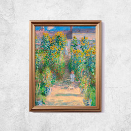 Claude Monet The Artists Garden Sunflower Old Art Poster