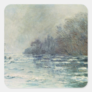 Claude Monet The Break up at Vetheuil, c.1883 Vierkante Sticker
