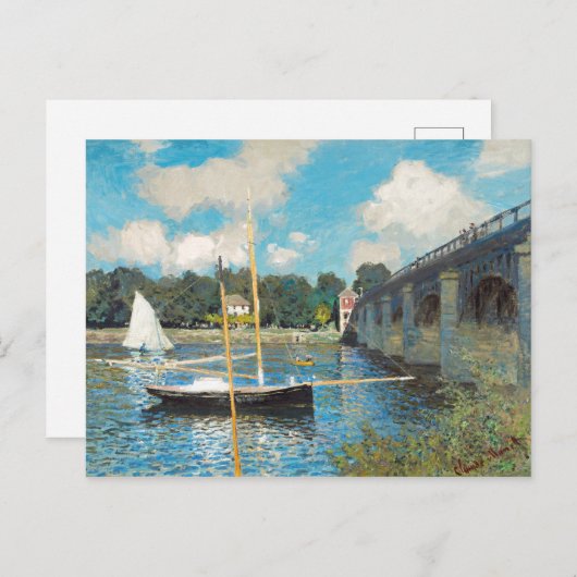 Claude Monet The Bridge te Argenteuil (1874) Briefkaart (Voorkant / Achterkant)