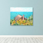 Claude Monet The Cabin te Saint-Adresse Fine Art Canvas Afdruk (Insitu (Houten vloer))