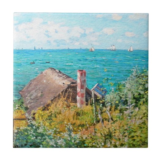 Claude Monet The Cabin te Saint-Adresse Fine Art Tegeltje (Voorkant)